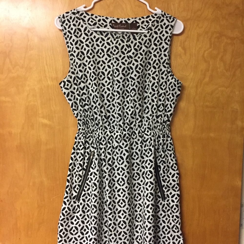 Geometric white dress